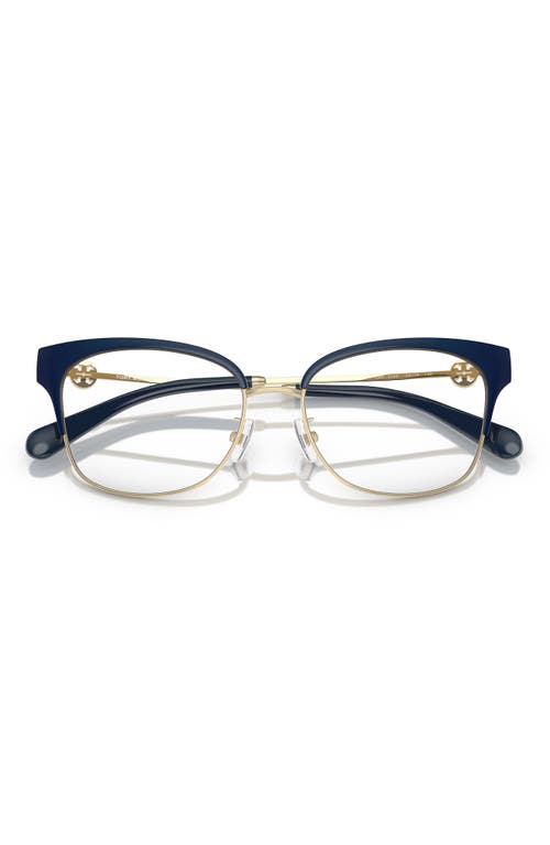 Tory Burch 52mm Cat Eye Optical Glasses In Navy