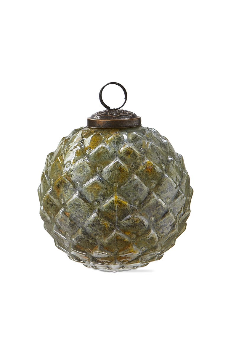 tag Gilded Yellow Glass Ball Ornament for Christmas Tree Decor, Main, color, Yellow