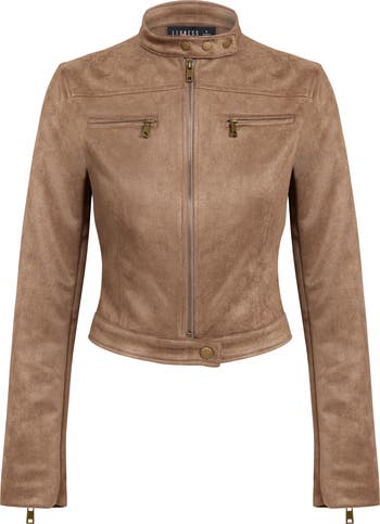 LIONESS Bella Faux Suede Moto Jacket | Nordstrom