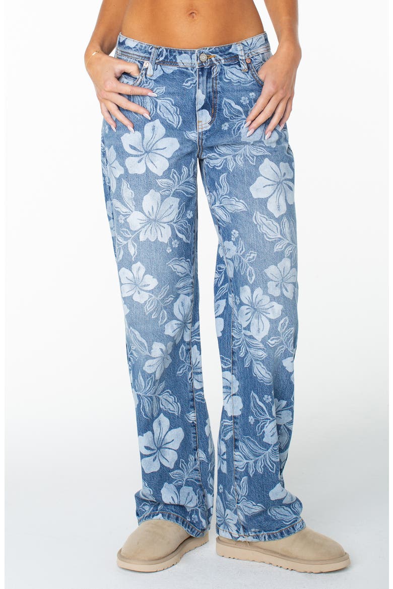 Haven Flora Straight Leg Jeans, Main, color, FLORA FADE