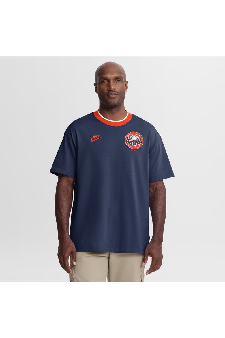 Men's Nike Navy Houston Astros Cooperstown Collection Ringer T-Shirt, Main, color, Navy