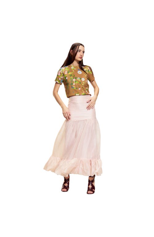 Cynthia Rowley Serafina Silk Skirt In Neutral