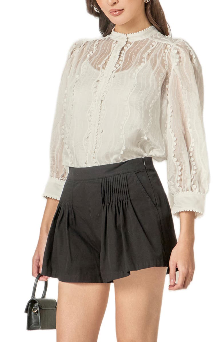 English Factory Heart Trim Shirt, Alternate, color, White