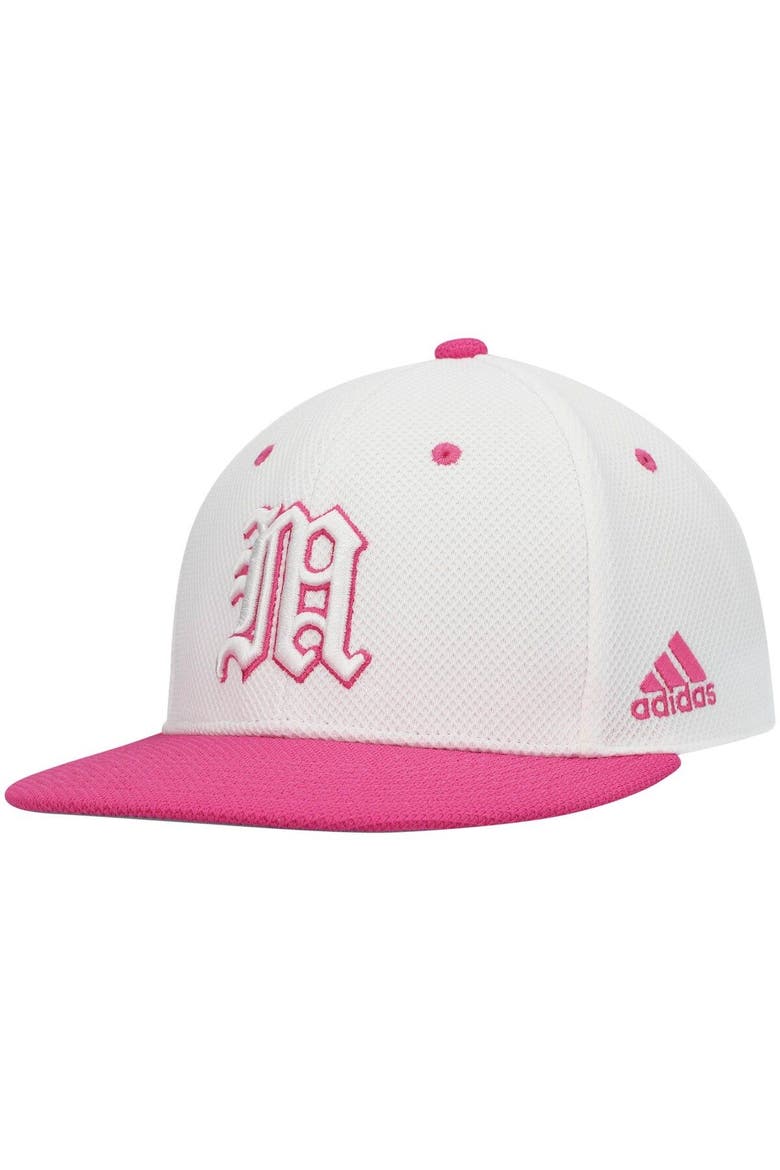 Men's adidas White Miami Hurricanes On-Field Baseball Fitted Hat, Main, color, White