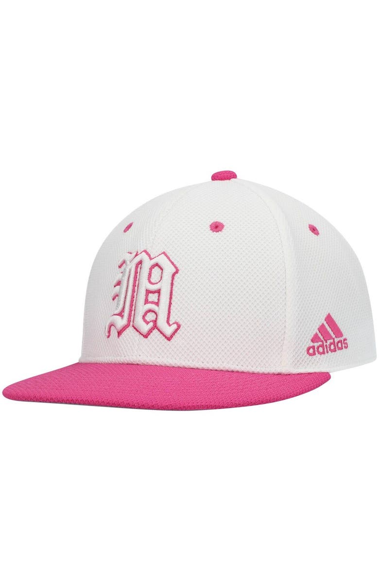 adidas Men's adidas White Miami Hurricanes On-Field Baseball Fitted Hat, Main, color, White
