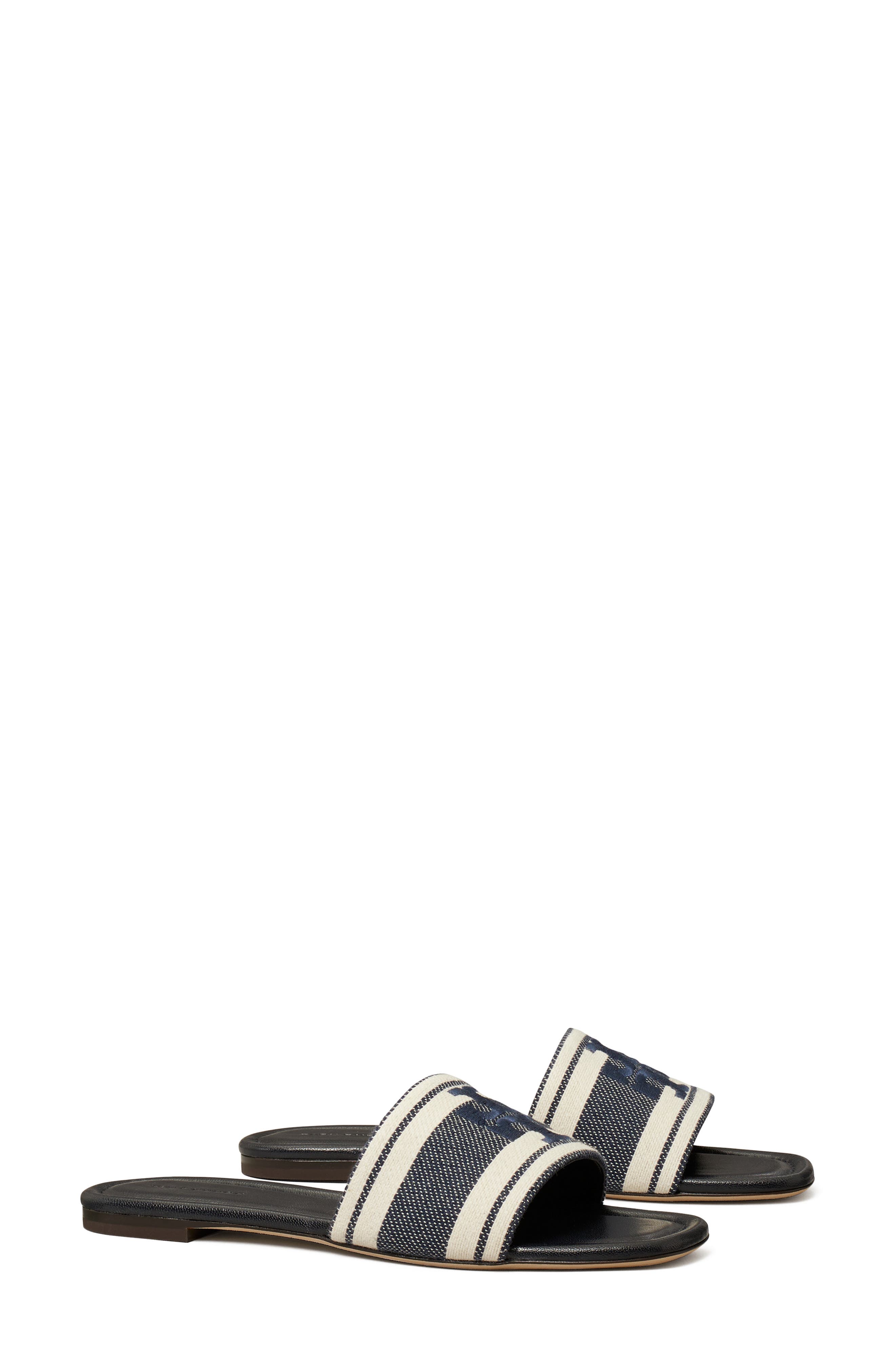 Double T Jacquard Slide Sandal, Main, color, BLUE CHIARO / ASH WHITE