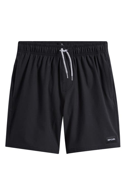 Rip Curl Kids' Volley Swim Trunks In Black