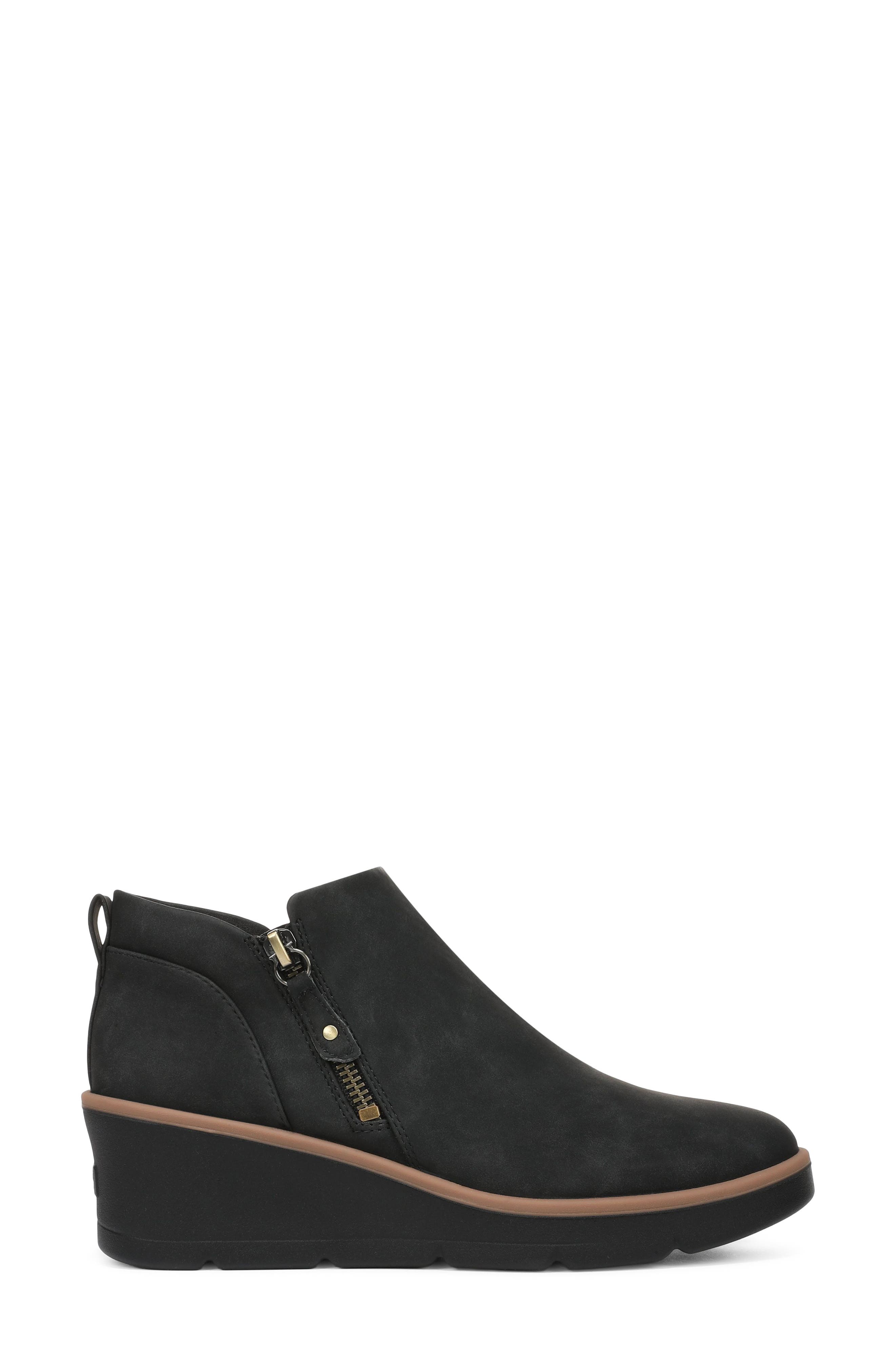 Lizzie Cloud Wedge Bootie, Alternate, color, BLACK FAUX LEATHER