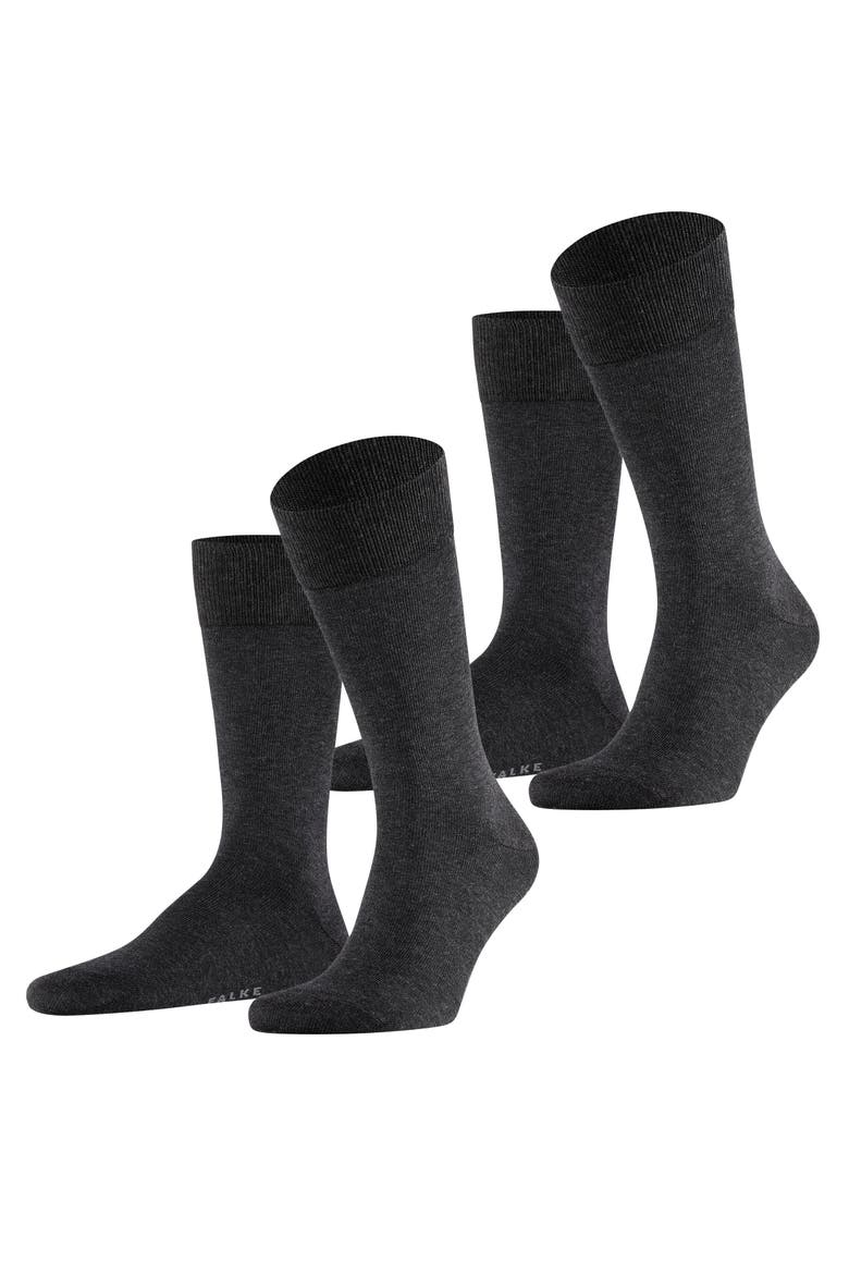 Happy 2-Pack Cotton Socks, Main, color, Anthracite Melange