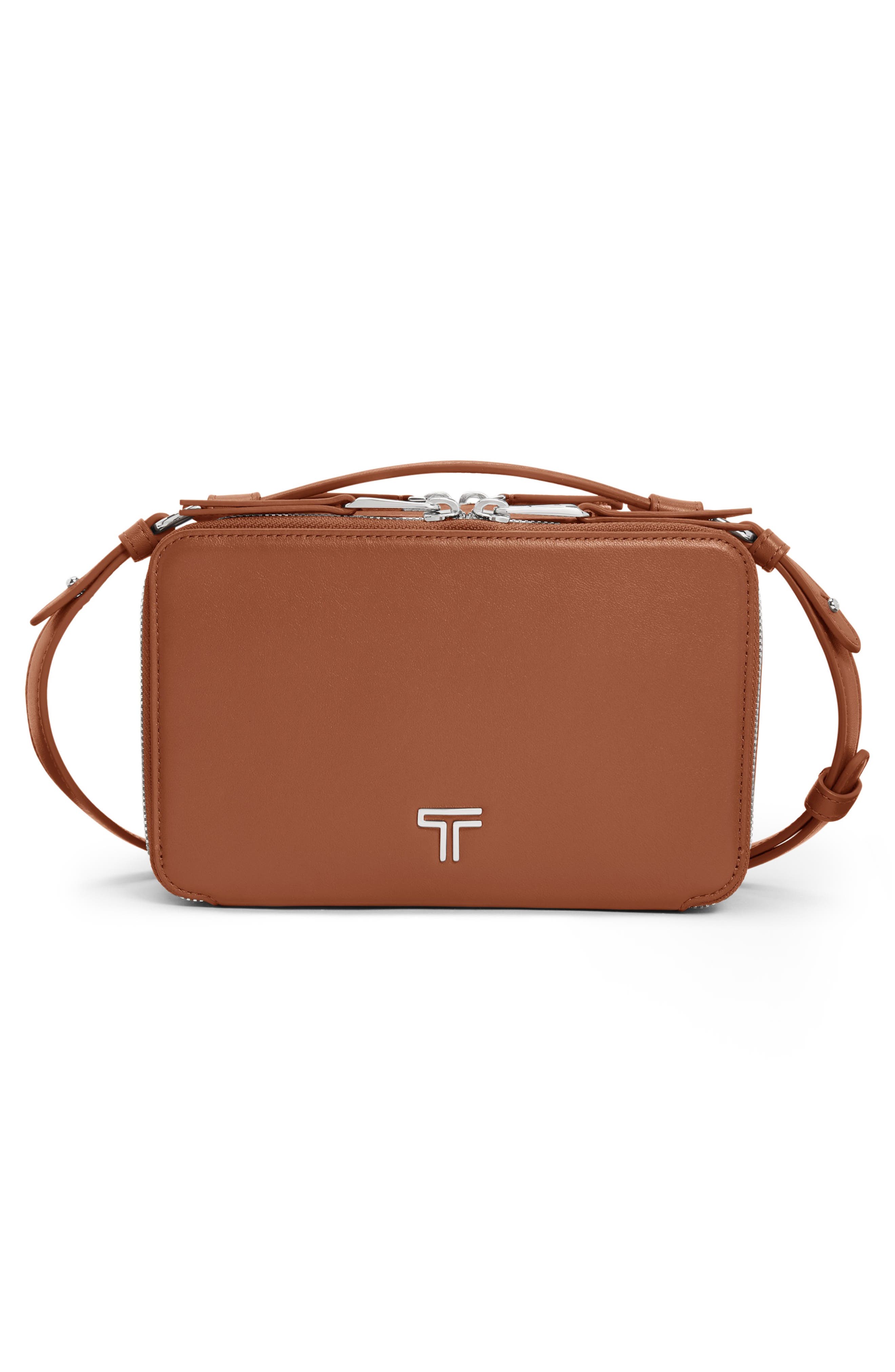 Voyageur Myla Leather Crossbody Bag, Alternate, color, SIENNA