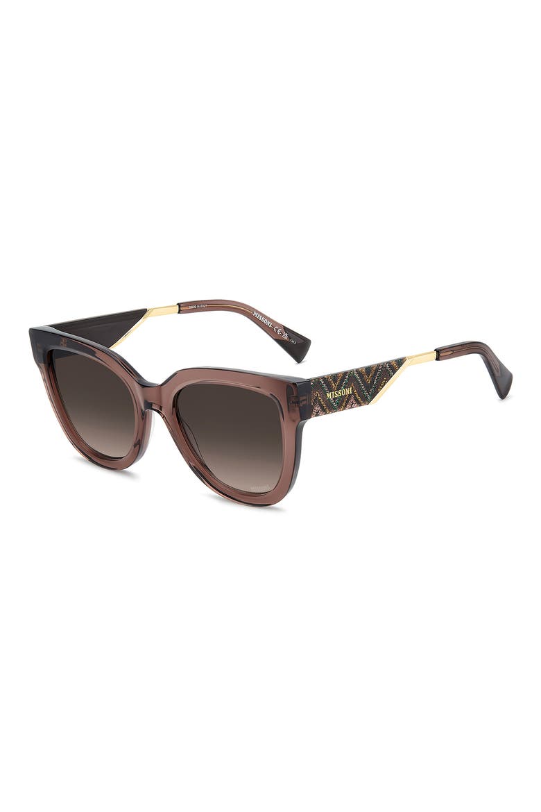 53mm Gradient Square Sunglasses, Alternate, color, BROWN/ BROWN SF