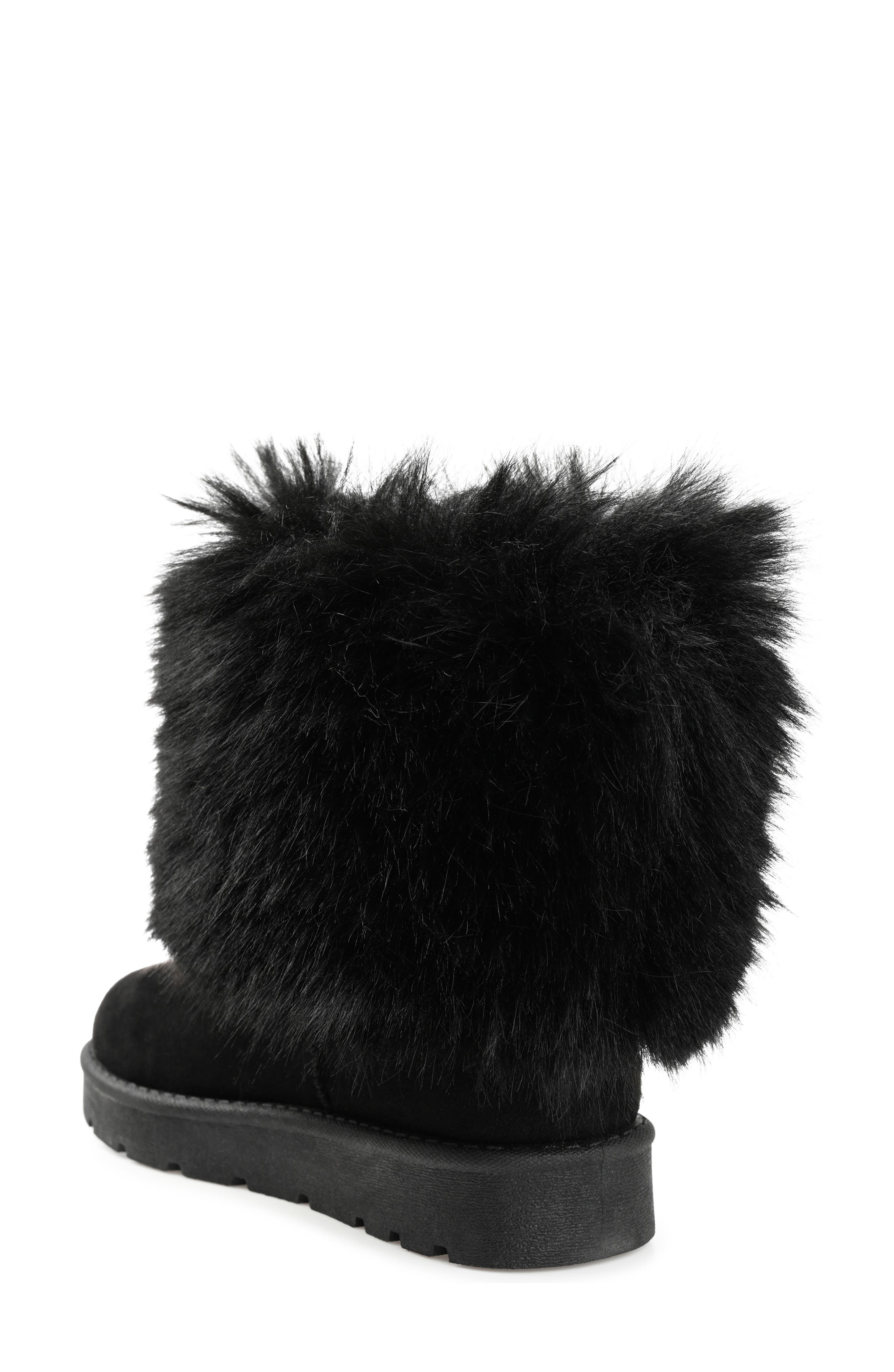 Journee Collection Shanay Faux Fur Boot, Alternate, color, Black