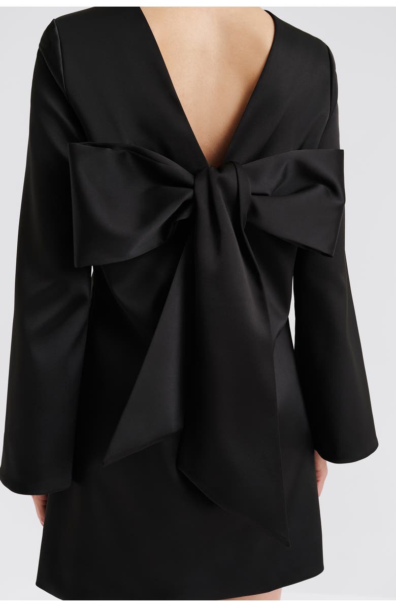 Malina Elna Bow Detailed Mini Dress, Alternate, color, Black