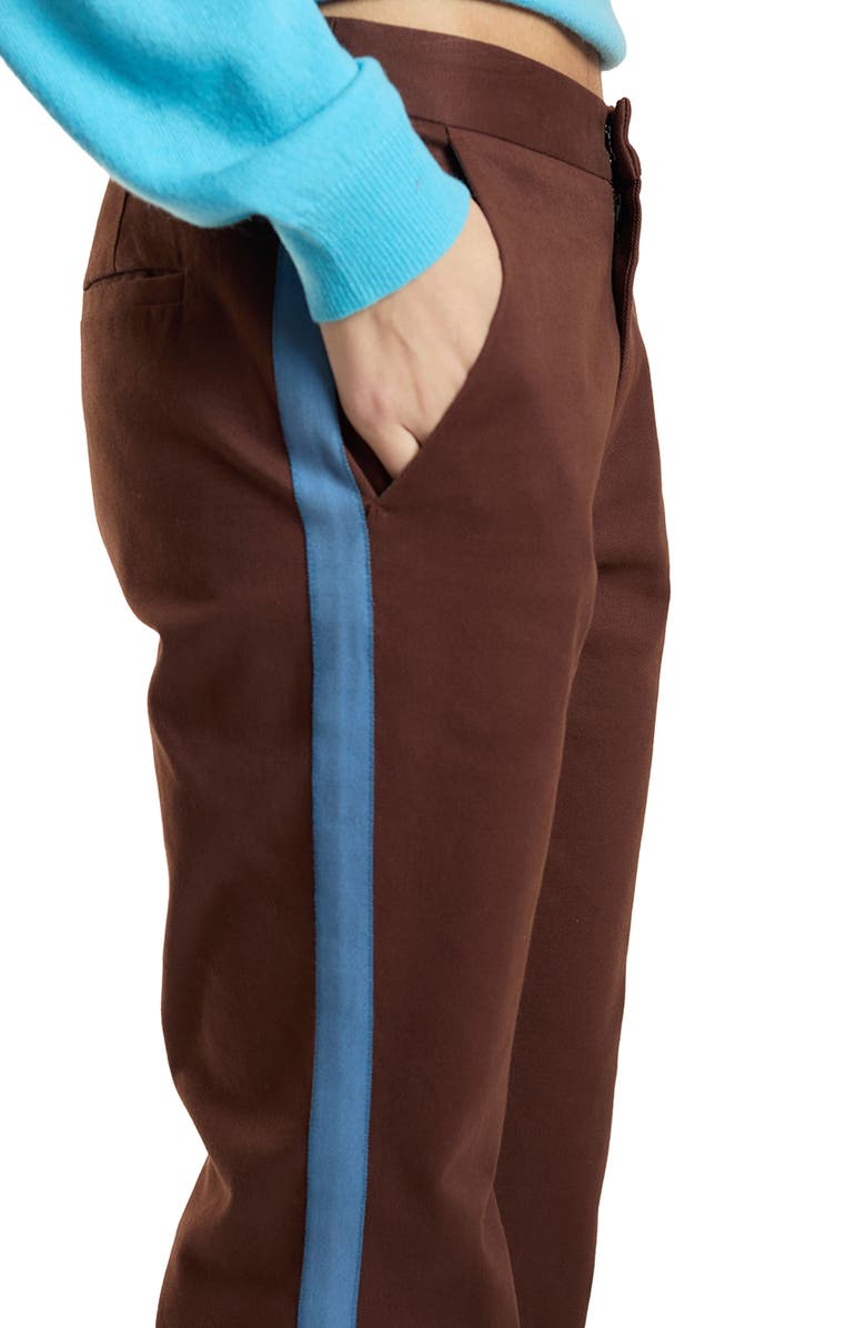 Cynthia Rowley Cotton Cropped Flared Pants, Alternate, color, Brown