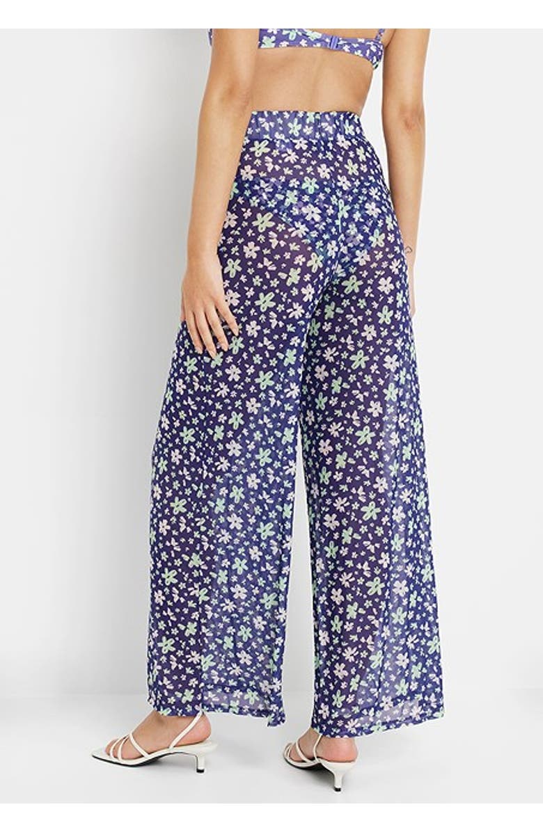 LSCN by LASCANA Women's Floral Sheer Cover Up Pants, Alternate, color, Blue Floral