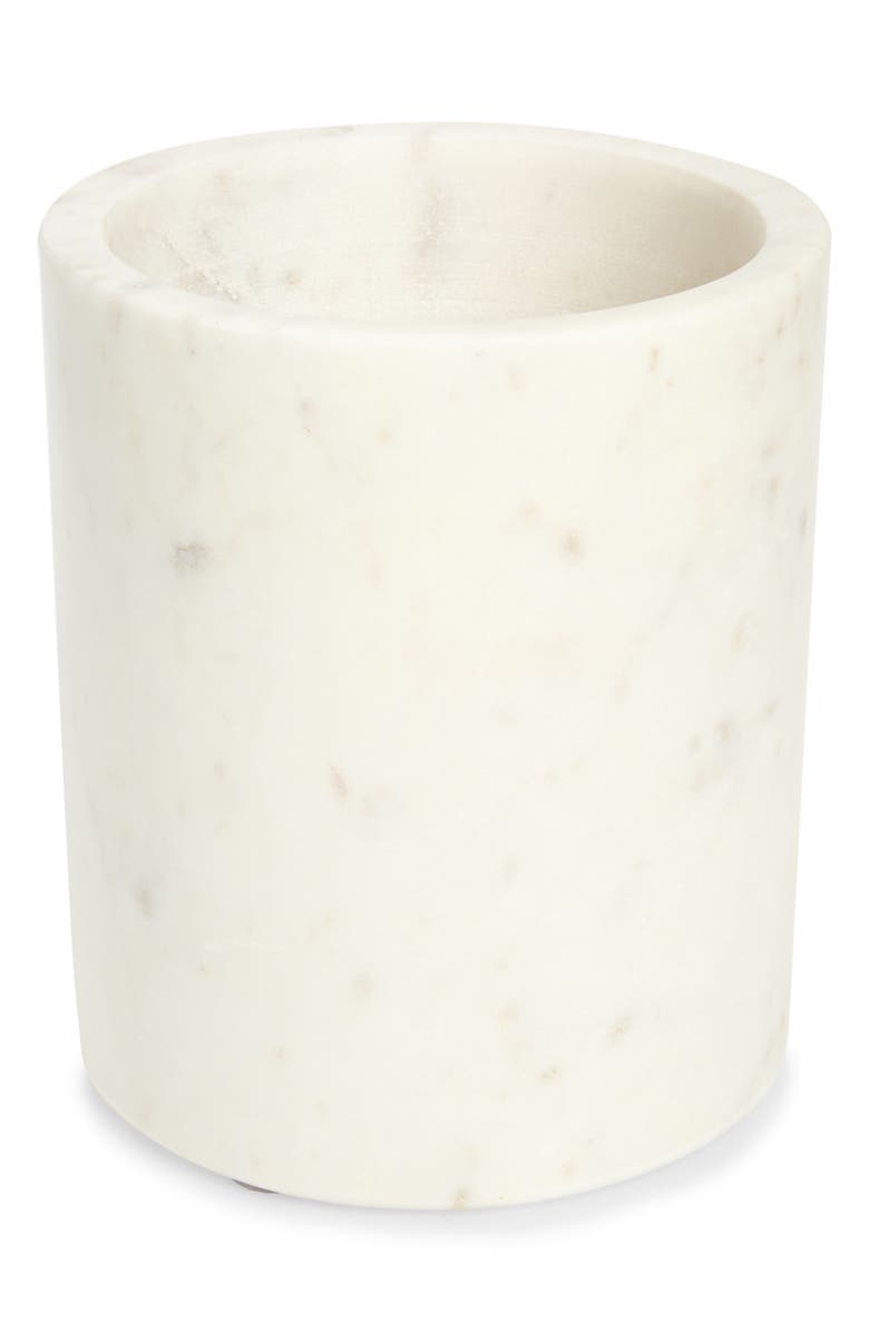 Nordstrom Marble Utensil Crock, Main, color, White Cloud Marble