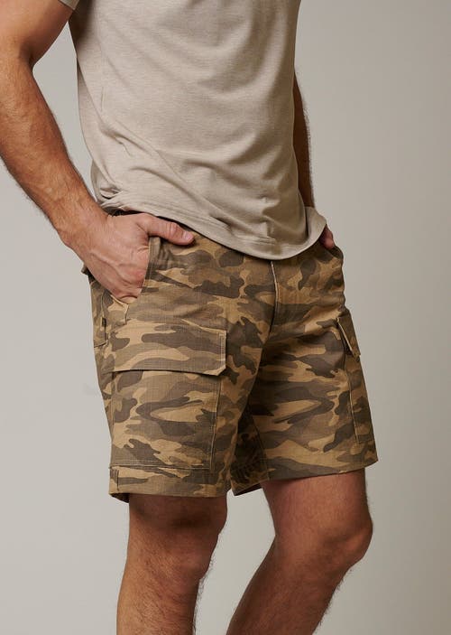Leisure Lab Ripstop Cargo Camo Shorts In Sahara
