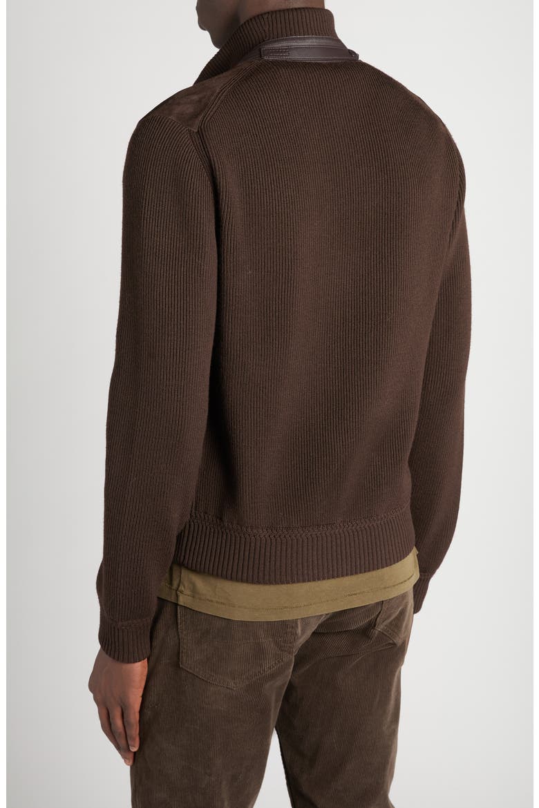 Mixed Media Cardigan, Alternate, color, KB870 DEEP BROWN