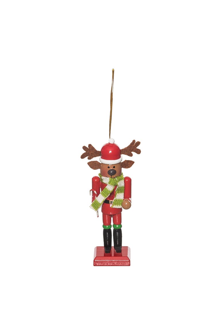 Reindeer Nutcracker Ornament, Main, color, Brown