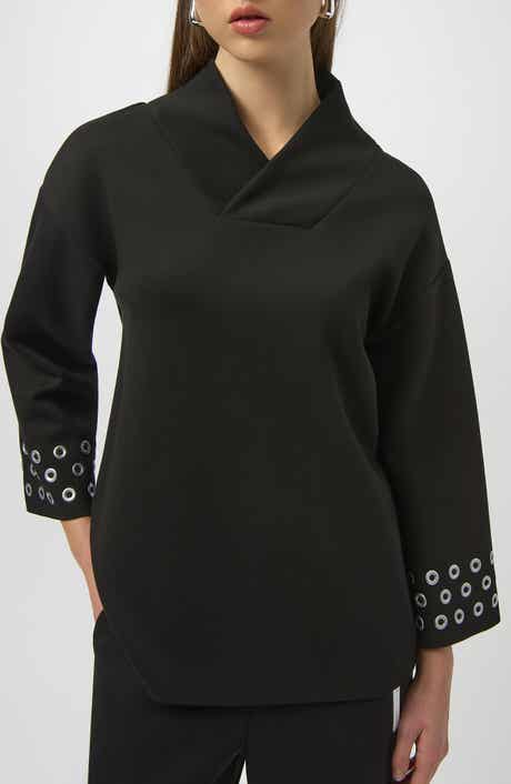 Grommet Detail Stand Collar Top