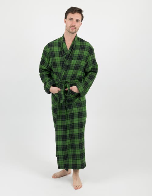 Leveret Flannel Robe, 100% Cotton In Brown