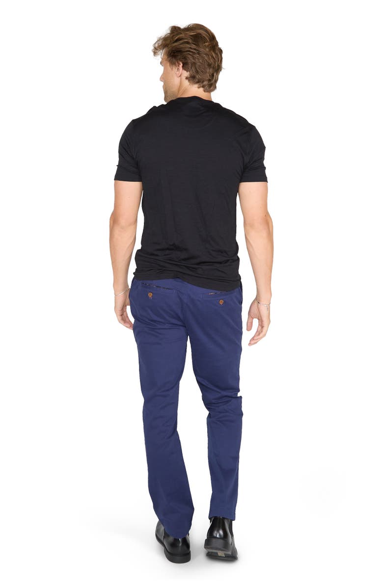 Lords of Harlech Victor Extra Fine Merino Wool V-neck Shirt, Alternate, color, Black