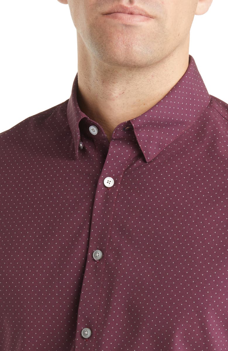 Mizzen+Main Leeward Trim Fit Dot Print Performance Button-Up Shirt, Alternate, color, 