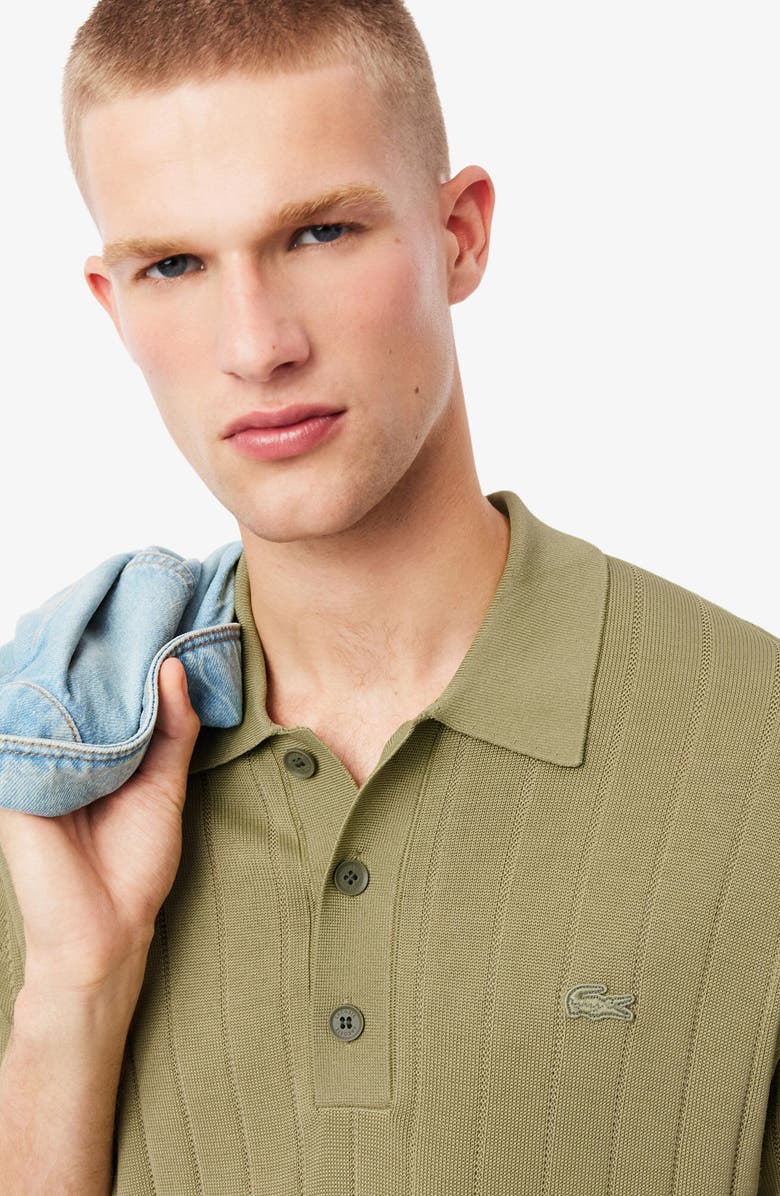 Lacoste Classic Fit Rib Polo, Alternate, color, Olive