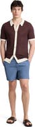 Onia Linen Short Sleeve Button Up Sweater