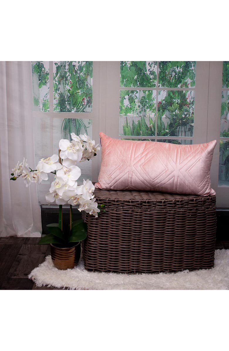 PARKLAND COLLECTION Reta Velvet Throw Pillow, Alternate, color, Pink