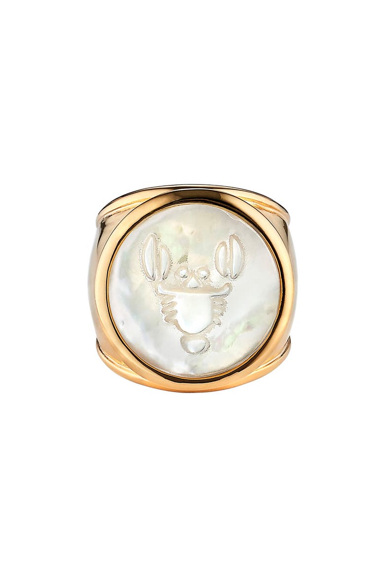 Zodiac Mother-of-Pearl Ring, Main, color, CANCER - 7