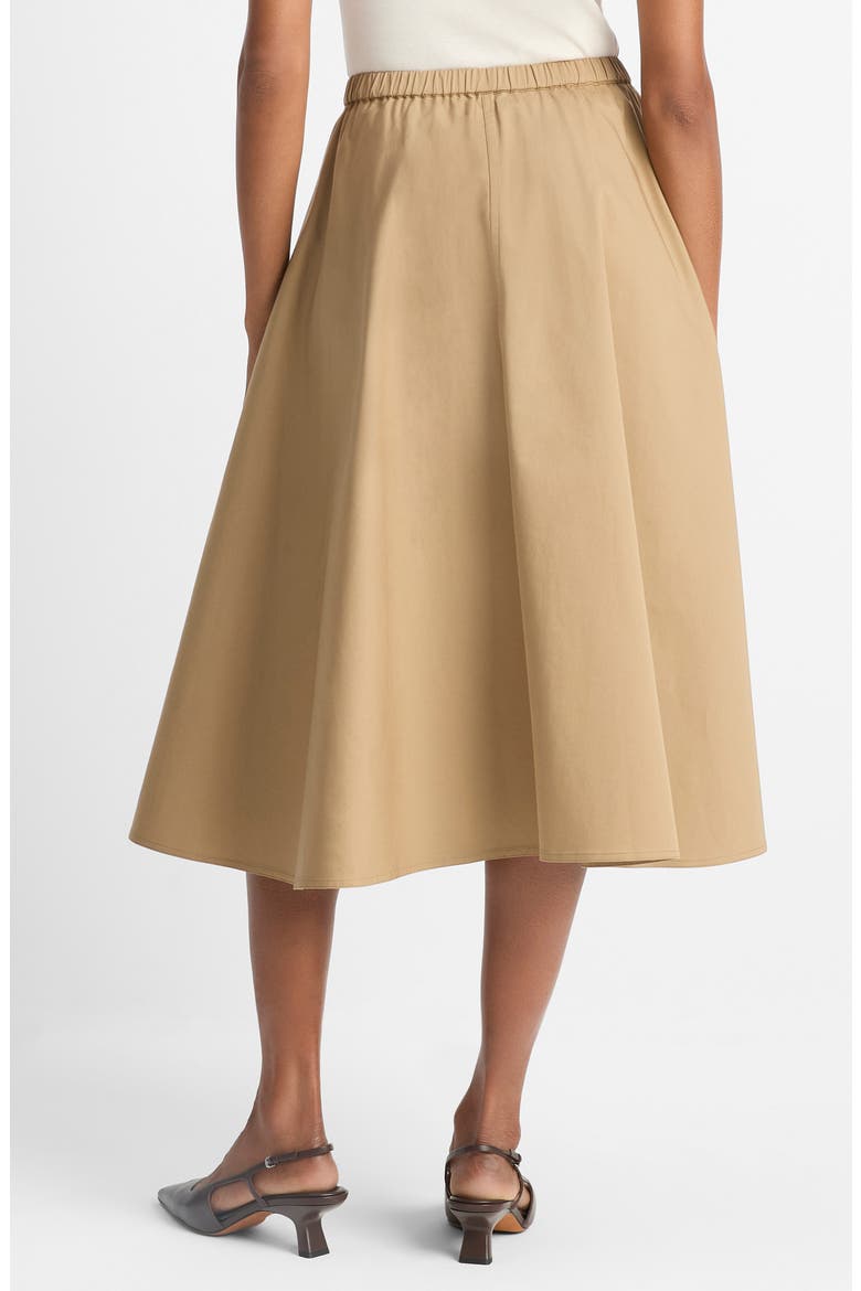 Stretch Cotton Midi Skirt, Alternate, color, DARK BARLEY