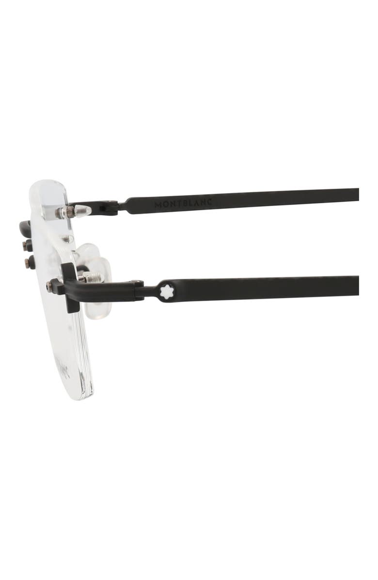 Montblanc 54mm Rimless Rectangular Optical Glasses, Alternate, color, 