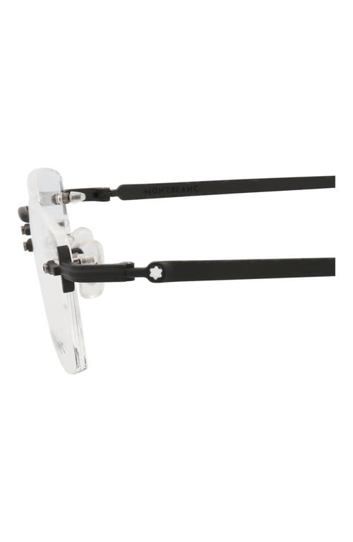 Montblanc 54mm Rimless Rectangular Optical Glasses In Multi