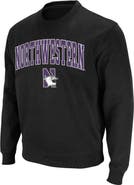 COLOSSEUM Men's Colosseum Black Northwestern Wildcats Arch & Logo Crew Neck Sweatshirt