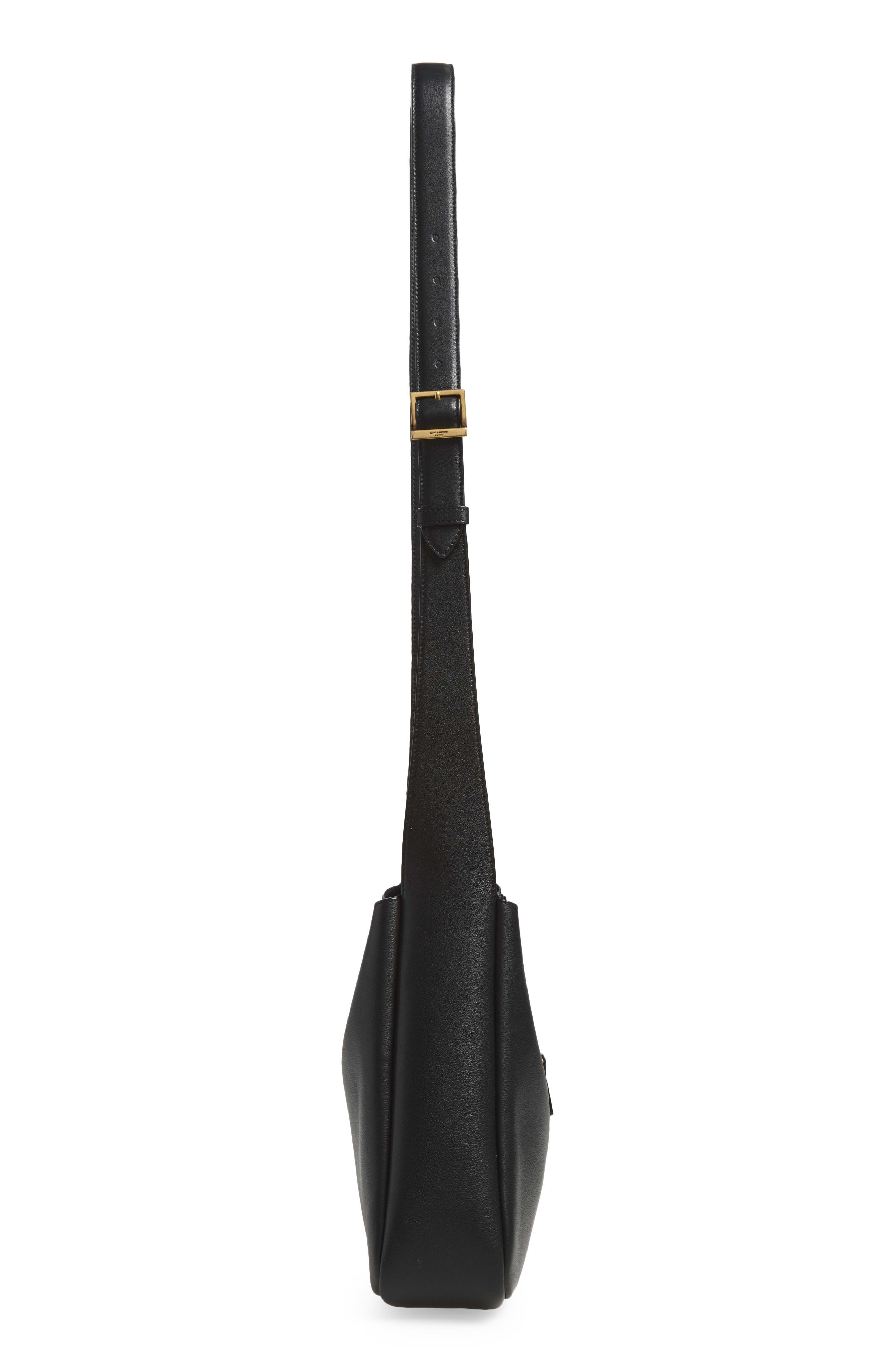Le 5 à 7 Leather Crossbody Bag, Alternate, color, BLACK