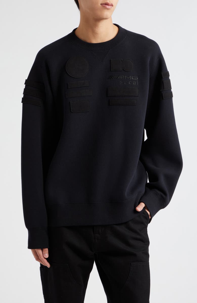 Sacai AMG Patch Cotton Blend Sweatshirt, Main, color,