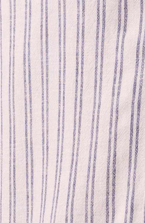 The Normal Brand Freshwater Cotton Camp Shirt In Vintage Blue Stripe