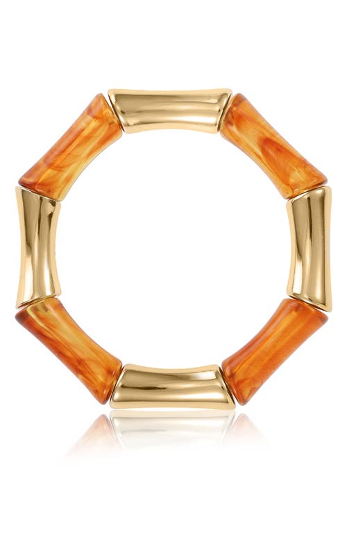 Ettika Brown Bamboo Textured Bracelet In Brown