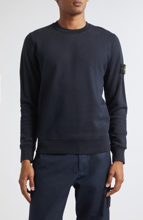 Compass Logo Patch Cotton Crewneck Sweatshirt