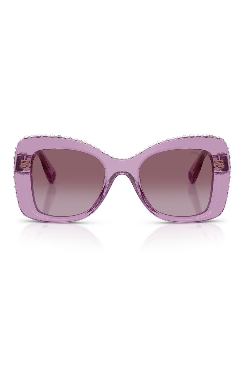 51mm Butterfly Sunglasses, Main, color, TRANSPARENT AMETHYST / VIOLET