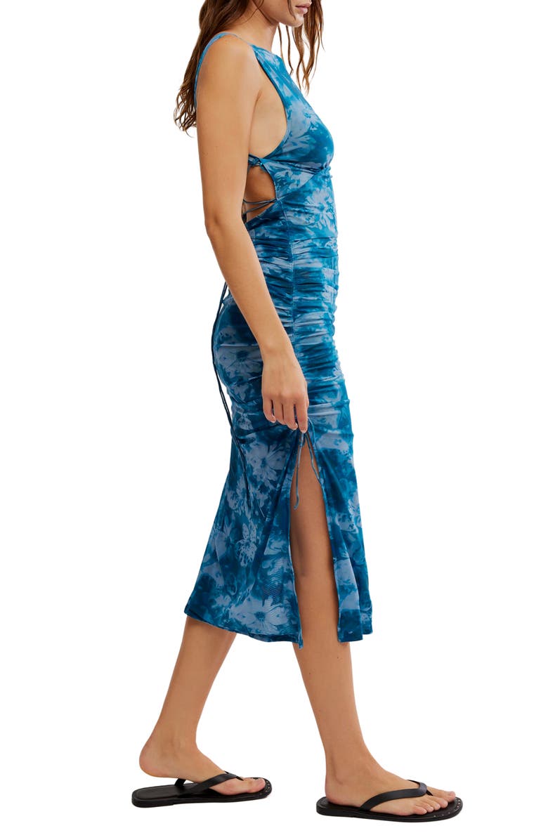 Free People Take Me Away Mesh Midi Dress, Alternate, color, Indigo Combo