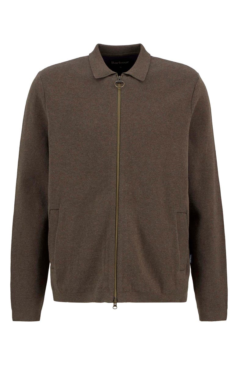 Barbour Crowcombe Cotton Zip Cardigan, Alternate, color, Olive