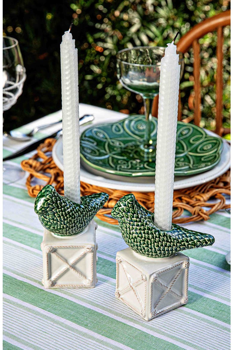 Berry & Thread Bird Set of 2 Candlesticks, Alternate, color, GREEN MULTI