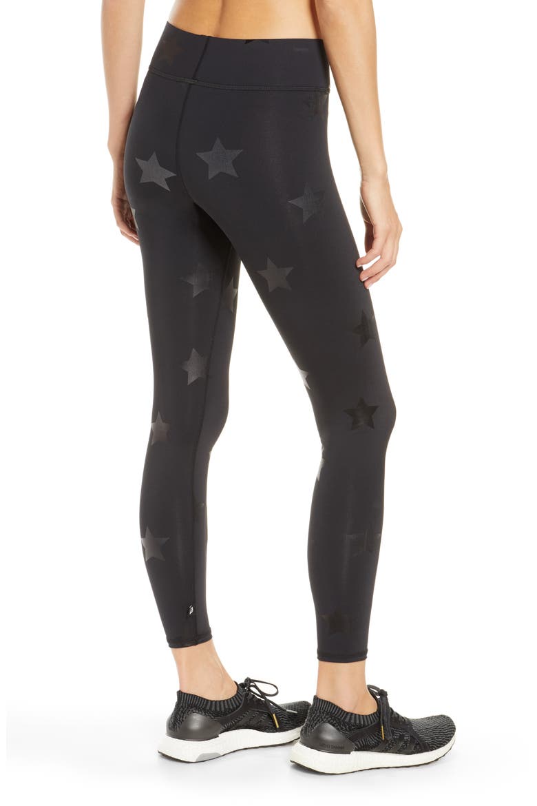 Foiled Star Print Leggings, Main, color, BLACK FOIL STARS