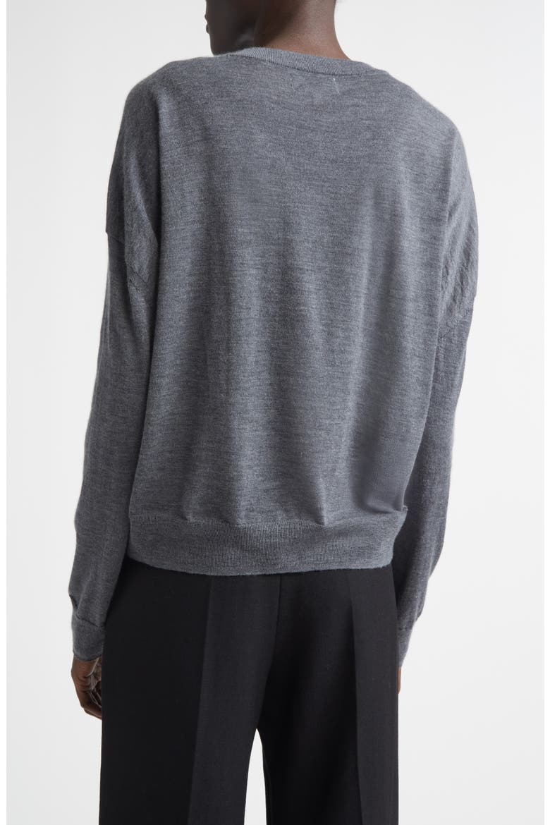 Kita Fine Knit Cashmere Crewneck Cardigan, Alternate, color, ANTHRACITE MELANGE