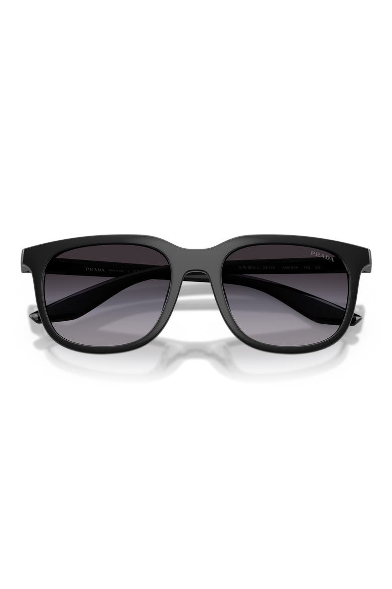 54mm Gradient Pillow Sunglasses, Alternate, color, BLACK / GREY DARK BLUE