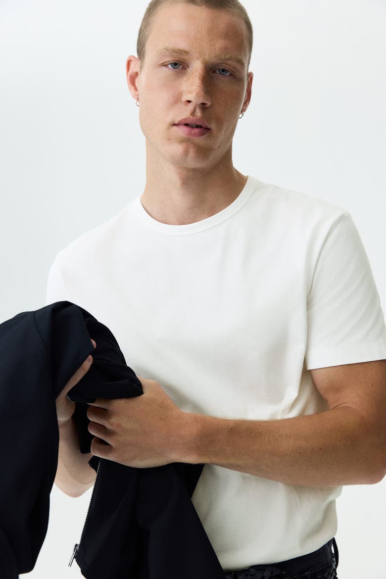 Regular-fit Cotton T-shirt, Alternate, color, Ivory