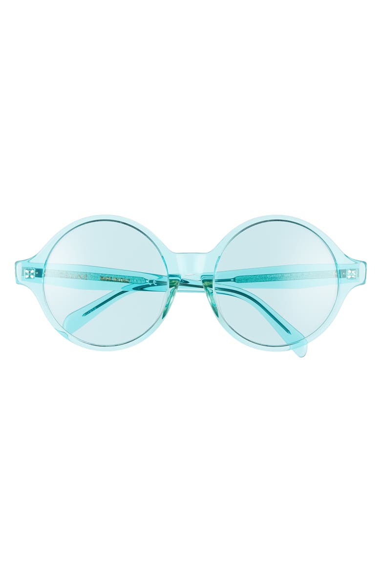 58mm Round Sunglasses, Alternate, color, TRANSPARENT AQUA/ AQUA
