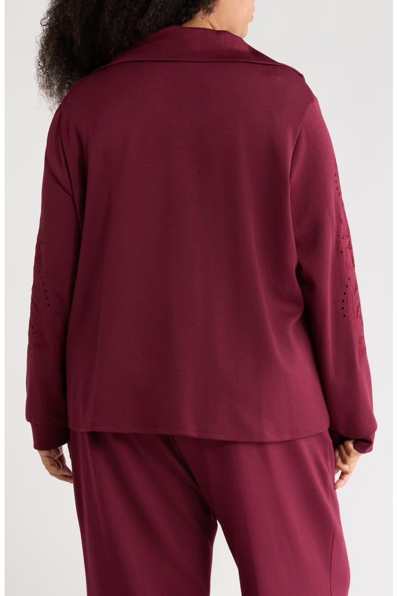 Novelty Scuba Knit Jacket, Alternate, color, RAISIN